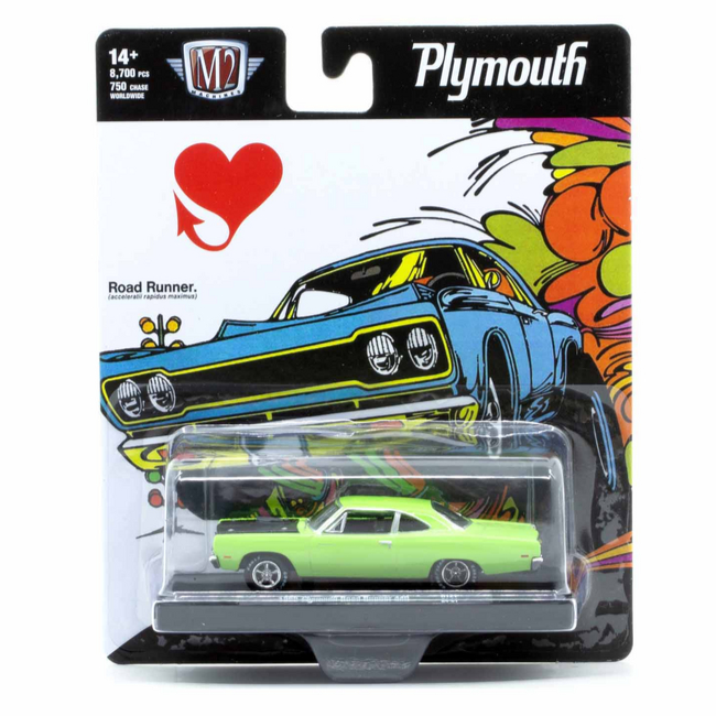 1969 Plymouth Road Runner 440 M2 Machines 1:64 Diecast Auto Drivers Release 121