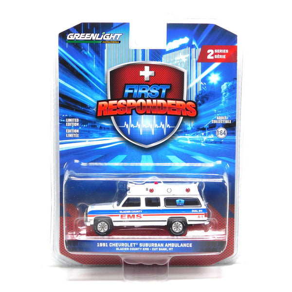 First Responders 67060B 1991 Chevrolet Suburban Ambulance Glacier County 1:64 Diecast