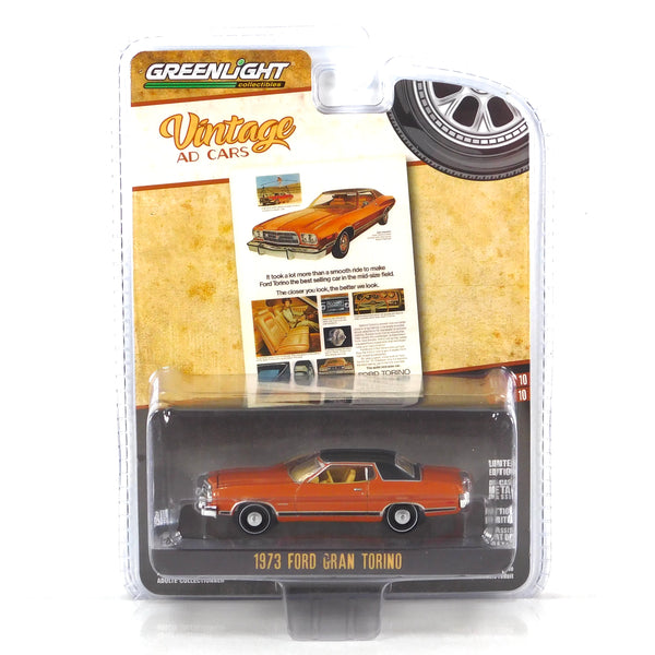 Vintage Ad Cars 39140E 1973 Ford Gran Torino 1:64 Diecast