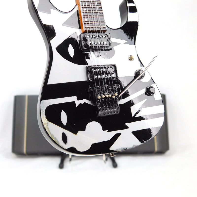 *Blemished* John Petrucci Black & White Picasso-Designed Miniature Guitar