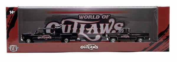 1973 GMC Sierra 3500 & 1975 Sierra Grande 15 World of Outlaws M2 Machines 1:64 Scale Auto Haulers Release 77