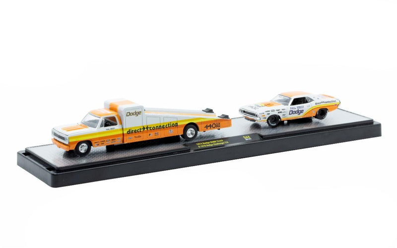 1974 Dodge D300 & 1970 Challenger M2 Machines 1:64 Scale Auto Haulers Release S44