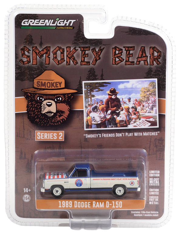 Smokey Bear 38040D 1989 Dodge Ram D-150 1:64 Diecast