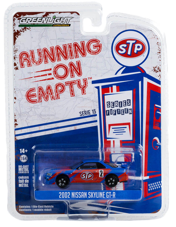 Running on Empty 41150D 2002 Nissan Skyline GT-R (R34) STP 1:64 Diecast