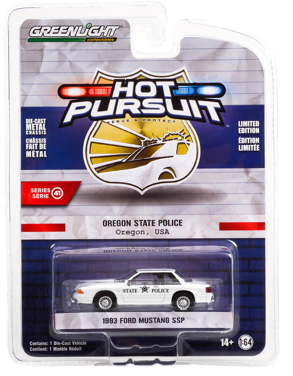 Hot Pursuit 42990B 1993 Ford Mustang SSP Oregon State Police 1:64 Diecast