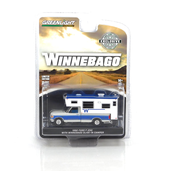 Hobby Exclusive 30448 1992 Ford F-250 Long Bed with Winnebago Camper 1:64 Diecast