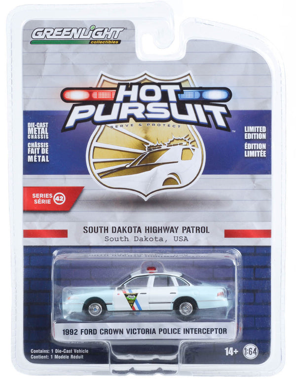 Hot Pursuit 43000B 1992 Ford Crown Victoria South Dakota Highway Patrol 1:64 Diecast