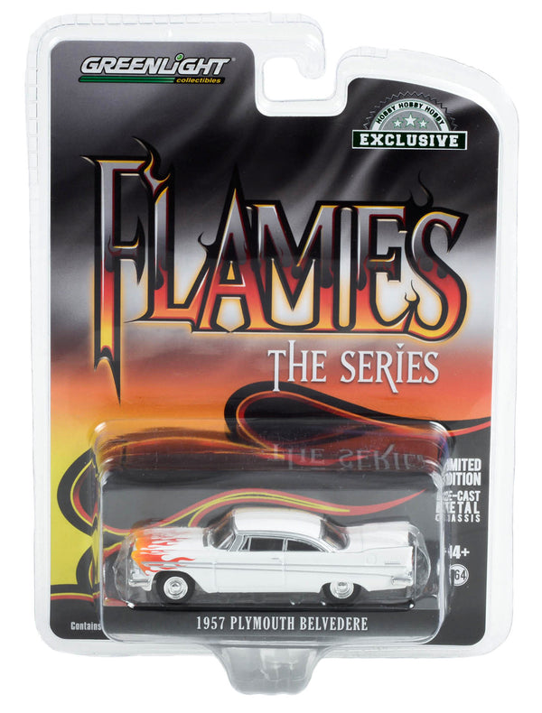 Hobby Exclusive The Flames Series 30362 1957 Plymouth Belvedere 1:64 Diecast