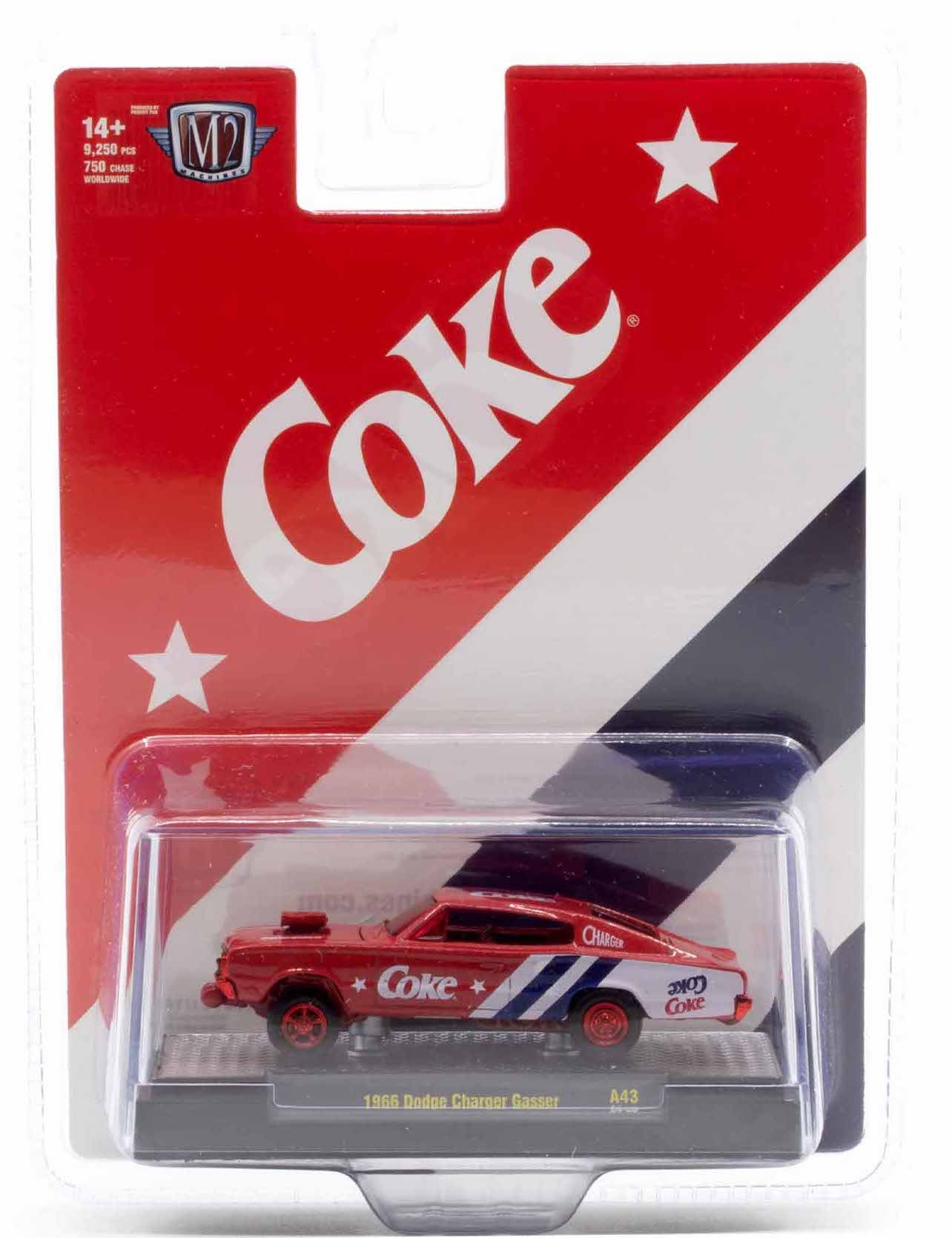 Chase 1966 Dodge Charger Gasser Coca-Cola M2 Machines 1:64 Scale Coca-