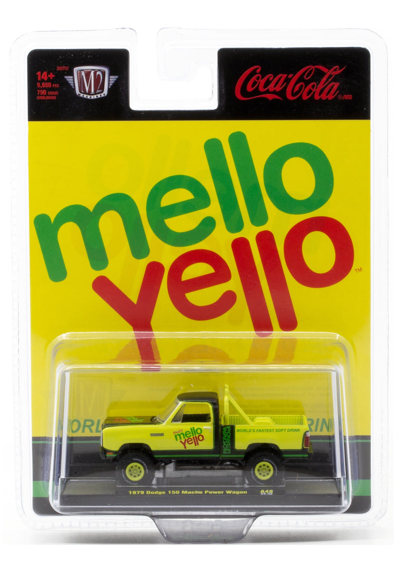 1979 Dodge 150 Power Wagon Mellow Yellow M2 Machines 1:64 Scale Coca-Cola A48