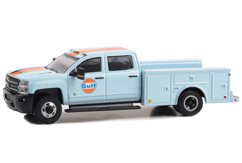 Dually Drivers 46130-C 2018 Chevrolet 3500HD Dually Service Truck Gulf Oil 1:64 Diecast