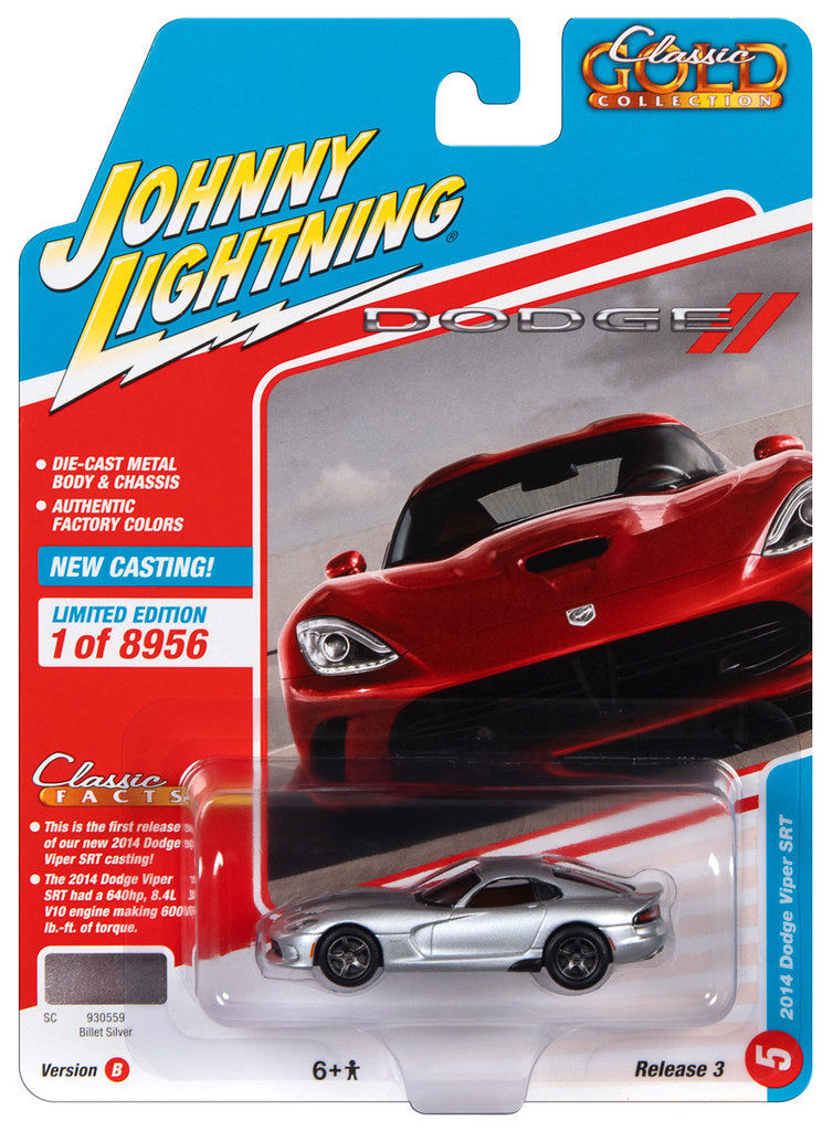 2014 Dodge Viper Silver Johnny Lightning Classic Gold 1:64 Scale 2022 Release 3B