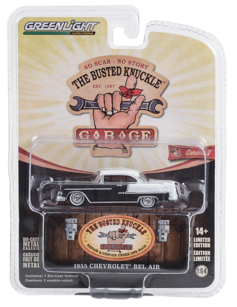 Busted Knuckle Garage 39120-C 1955 Chevrolet Bel Air Lowrider 1:64 Diecast