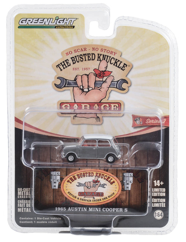 Busted Knuckle Garage 39120-E 1965 Austin Cooper S 1:64 Diecast