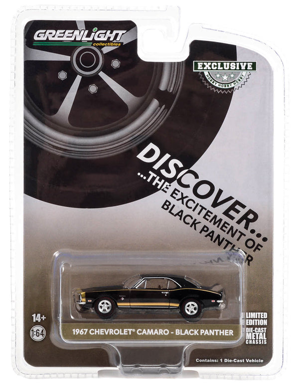 Hobby Exclusive 30377 1967 Chevrolet Camaro Black Panther 1:64 Scale Diecast