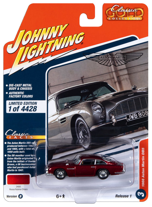 1966 Aston Martin DB5 Johnny Lightning Classic Gold 1:64 Scale 2023 Release 1B