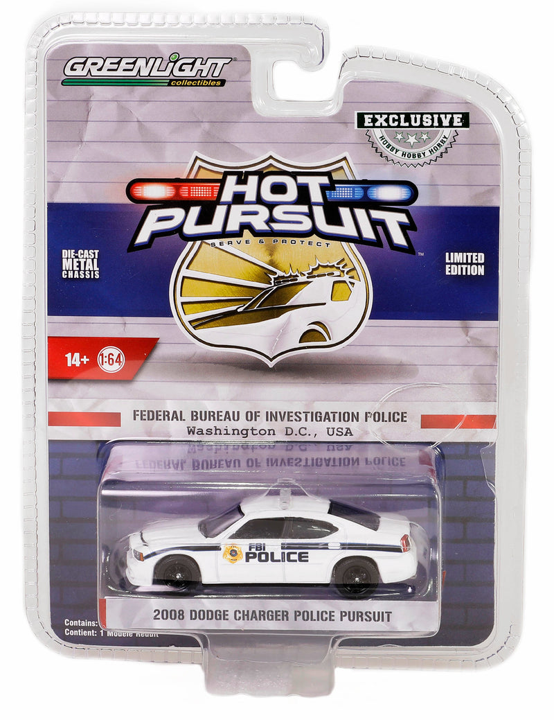 Hot Pursuit Special Edition FBI Police 43025-B 2008 Dodge Charger Police 1:64 Diecast