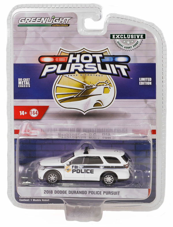 Hot Pursuit Special Edition FBI Police 43025-E 2018 Dodge Durango Police 1:64 Diecast