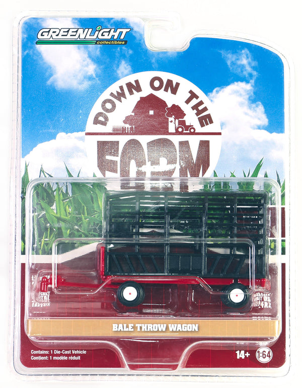 Down on the Farm Series 8 48080-F Bale Throw Wagon 1:64 Diecast
