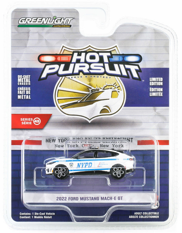 Hot Pursuit 43030F 2022 Ford Mustang Mach-E GT NYPD 1:64 Diecast