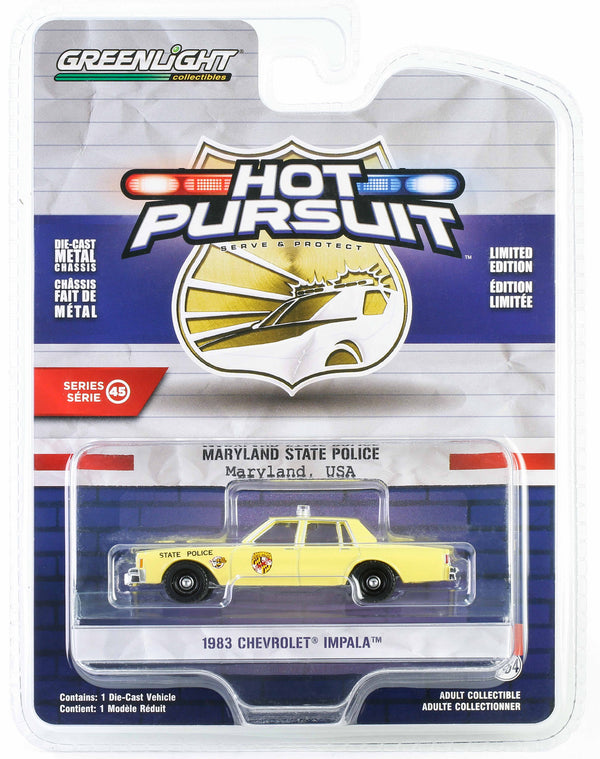 Hot Pursuit 43030A 1983 Chevrolet Impala Maryland State Police 1:64 Diecast