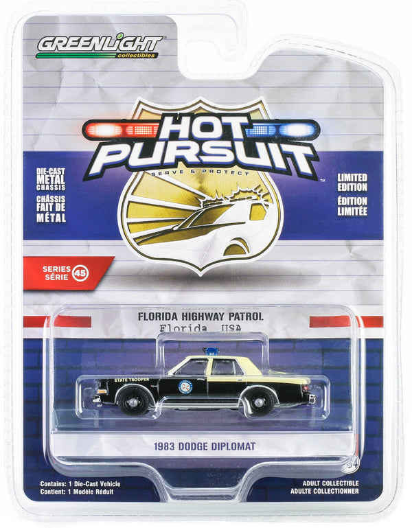 Hot Pursuit 43030B 1983 Dodge Diplomat Florida Highway Patrol 1:64 Diecast