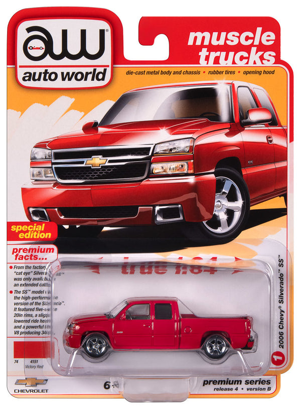 2006 Chevy Silverado SS Truck Red Auto World Premium Series 1:64 Scale