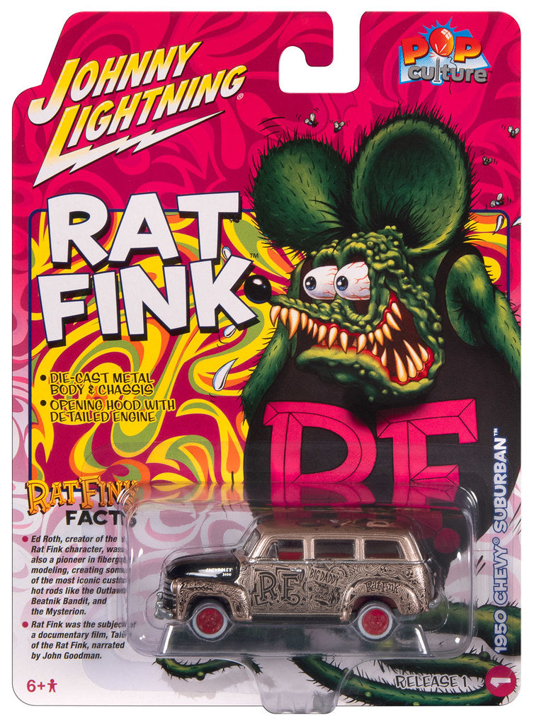 1950 Chevrolet Suburban Rat Fink Johnny Lightning Pop Culture 1:64 Scale