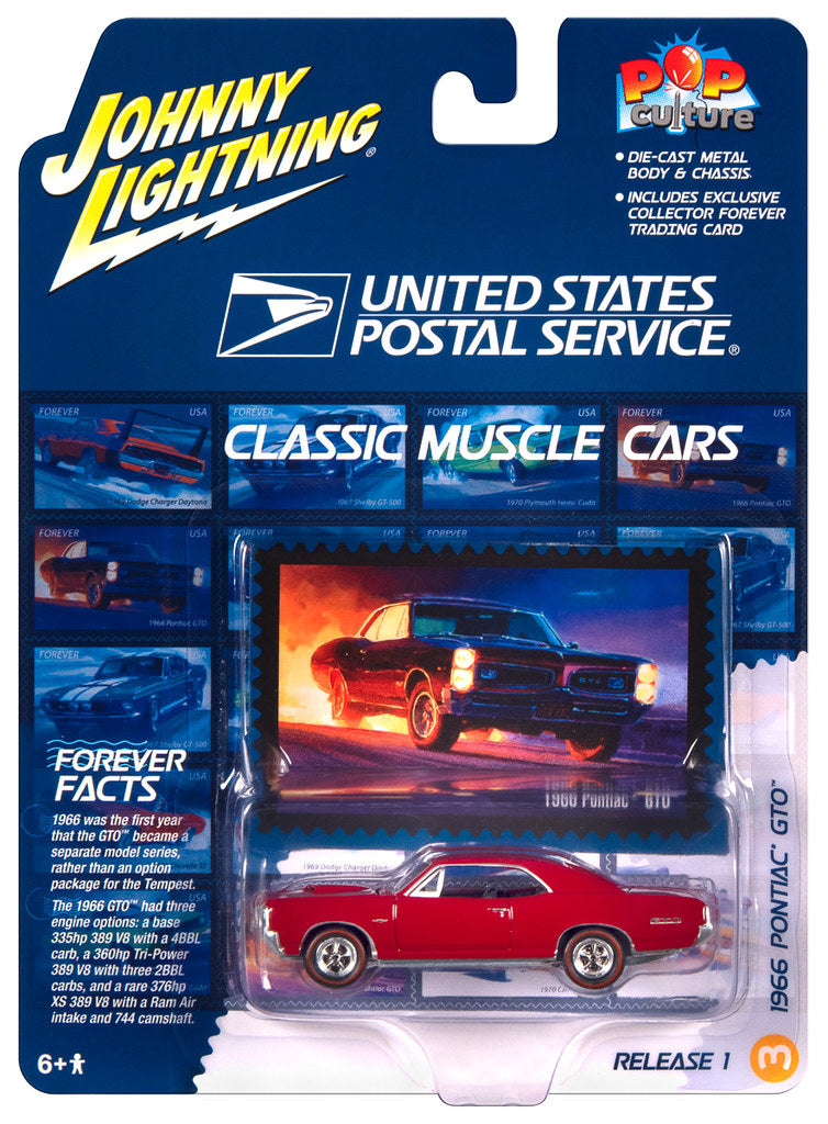 1966 Pontiac GTO USPS Johnny Lightning Pop Culture 1:64 Scale