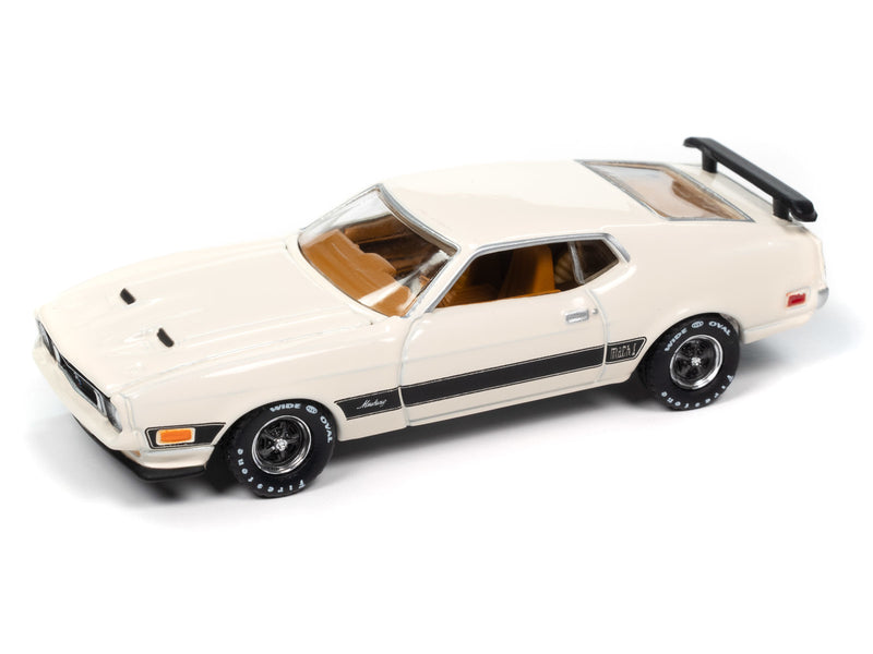 1973 Ford Mustang Mach 1 White Auto World Premium Series 6 1:64 Scale