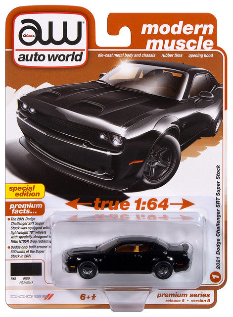 2021 Dodge Challenger SRT Black Auto World Premium Series 1:64 Scale