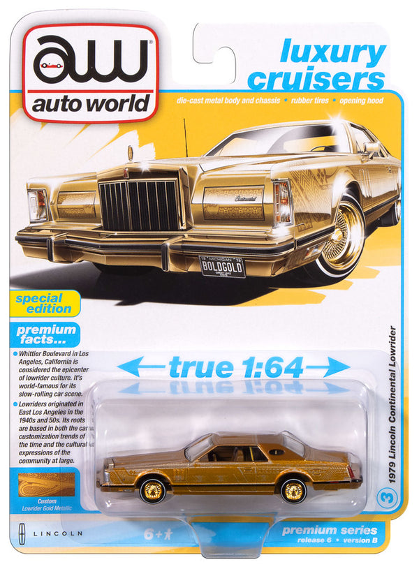 1973 Lincoln Continental Gold Auto World Premium 1:64 Scale