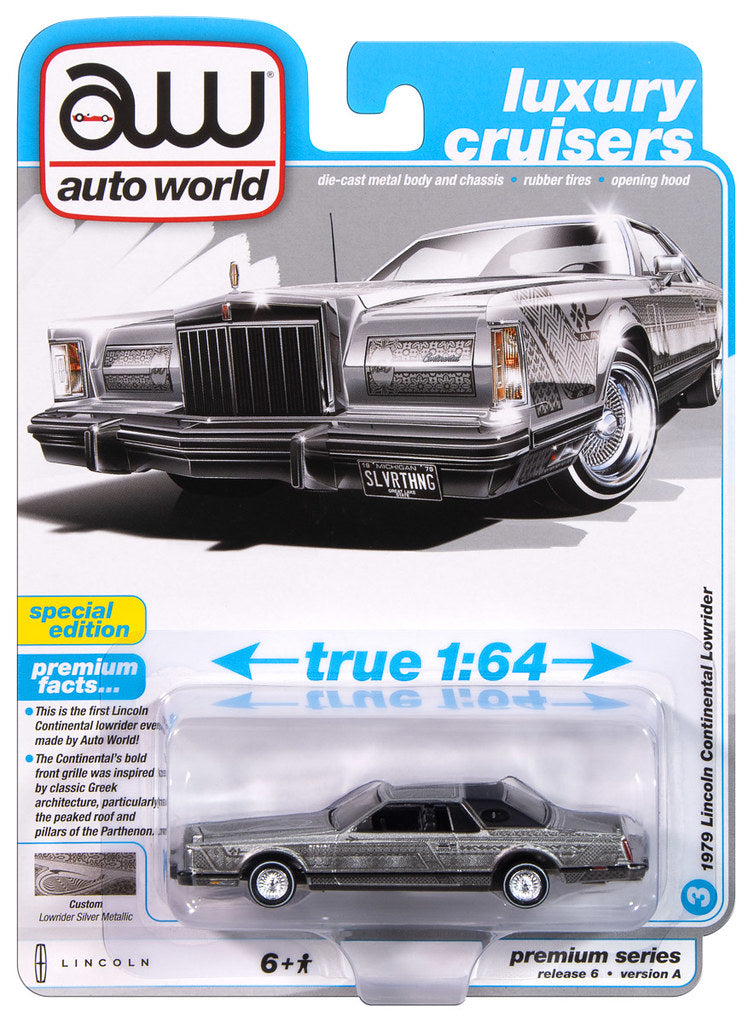 1973 Lincoln Continental Silver Auto World Premium Series 6 1:64 Scale