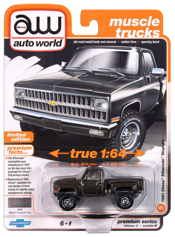 1981 Chevrolet Silverado 10 Brown Auto World Premium 1:64 Scale