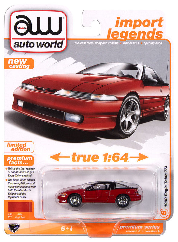 1990 Eagle Talon TSi Red Auto World Premium 1:64 Scale