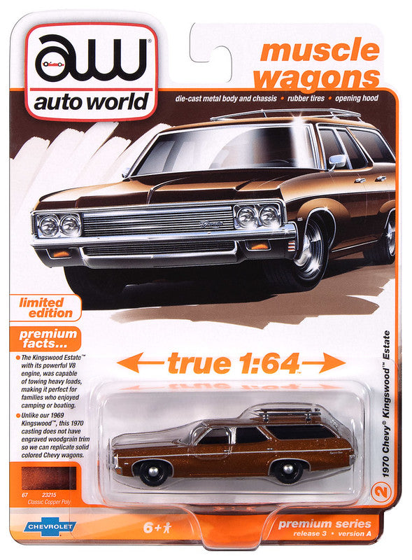 1970 Chevy Kingswood Estate Copper Auto World Premium 1:64 Scale