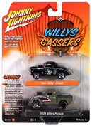 1941 Willys & 1933 Willys Pickup Black/Green Johnny Lightning Twin Pack 1:64 Scale 2024 Release 1