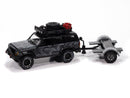 Jeep Cherokee XJ & Tow Dolly-Black Johnny Lightning Tow & Go 1:64 Scale
