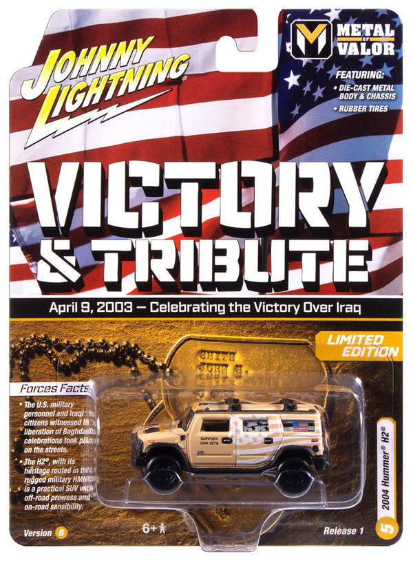 2004 Hummer H2 Wagon Veterans Sand Johnny Lightning Metal of Valor 1:64 Scale