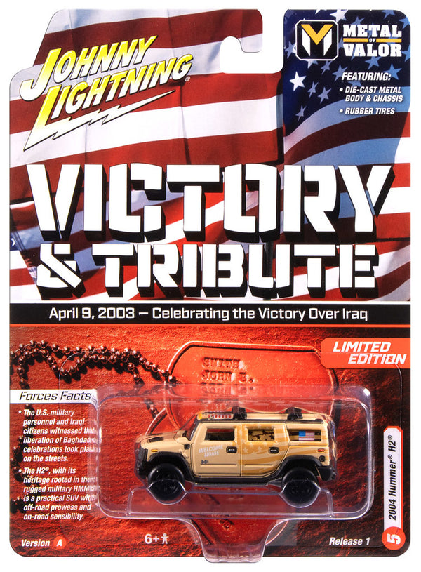 2004 Hummer H2 Wagon Sand Johnny Lightning Metal of Valor 1:64 Scale