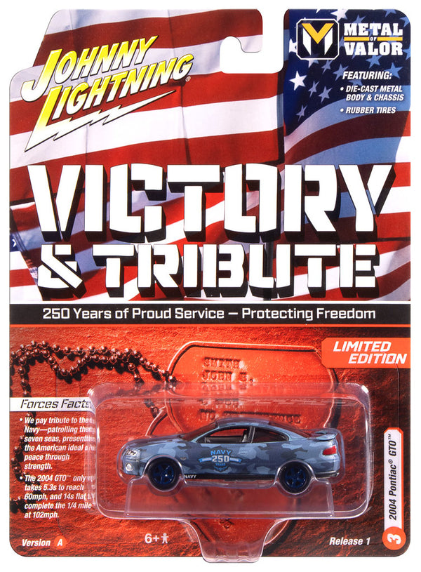 2004 Pontiac GTO Blue Camo Johnny Lightning Metal of Valor 1:64 Scale
