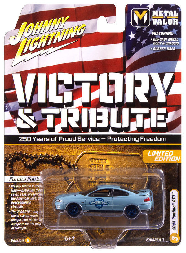 2004 Pontiac GTO Blue Johnny Lightning Metal of Valor 1:64 Scale