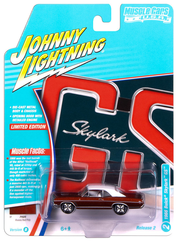 1966 Buick Skylark GS Riviera Red Johnny Lightning Muscle Cars 1:64 Scale