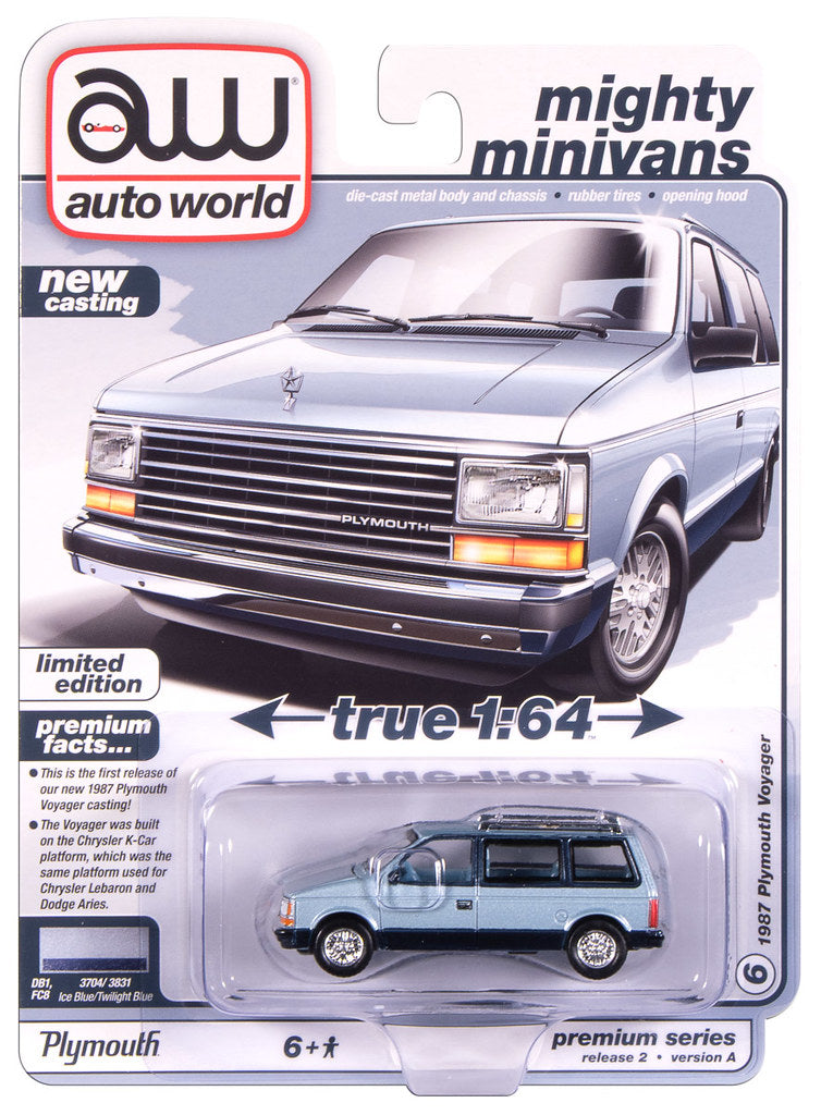 1987 Plymouth Voyager Blue Auto World Premium 1:64 Scale