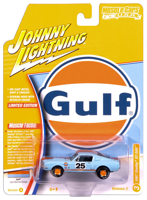 1967 Shelby GT-500 Gulf Oil Light Blue Johnny Lightning Muscle Cars 1:64 Scale