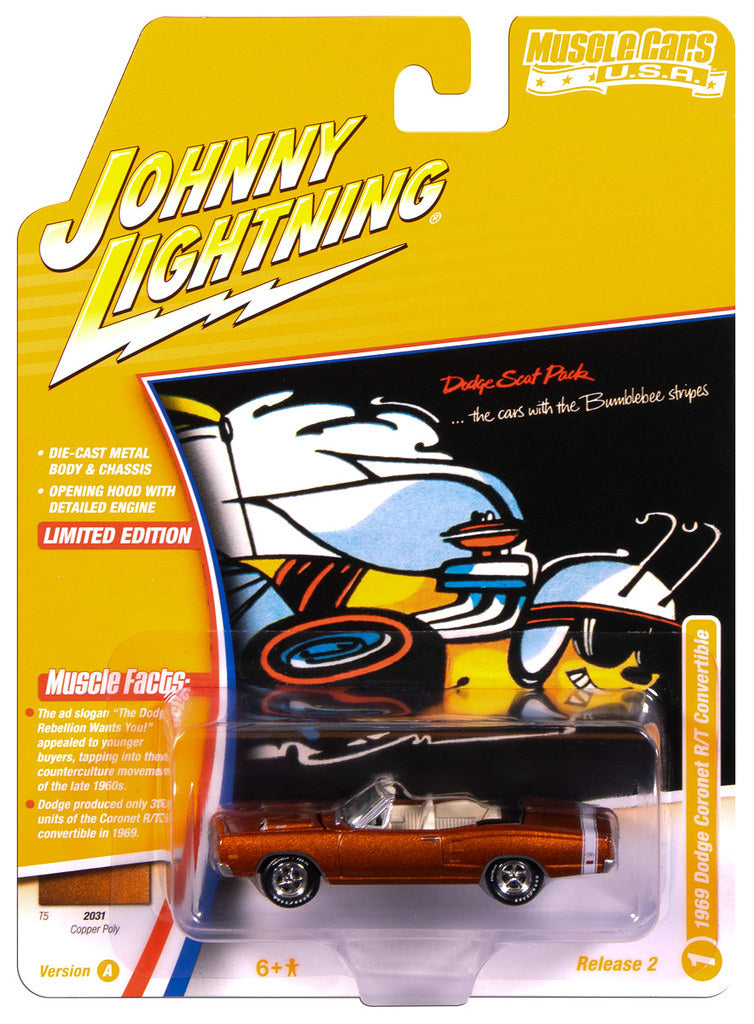 1969 Dodge Coronet R/T Copper Johnny Lightning Muscle Cars 1:64 Scale