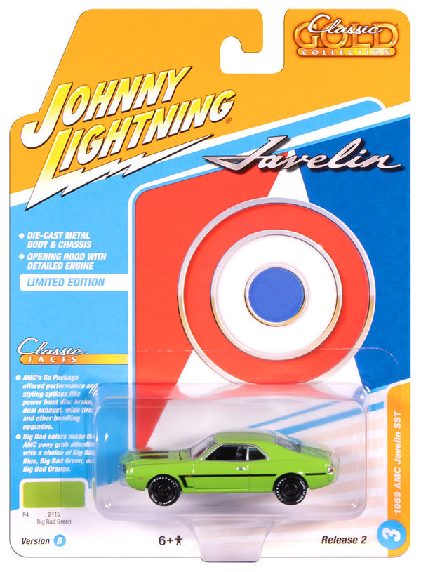 1969 AMC Javelin Green Johnny Lightning Classic Gold 1:64 Scale 2025 R2