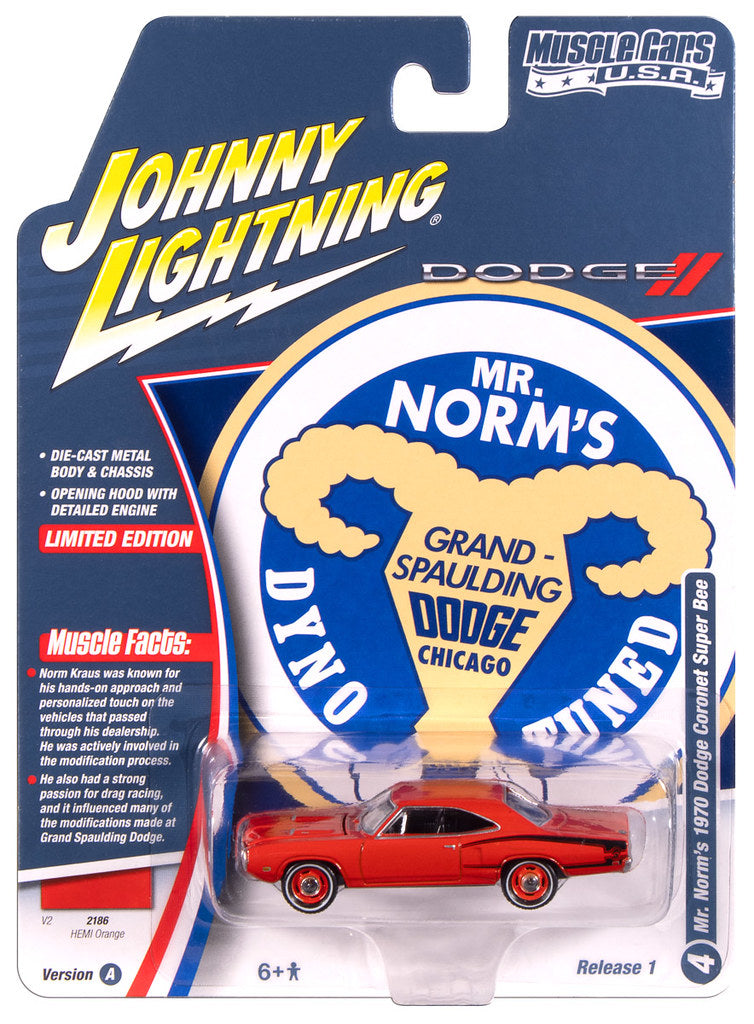 1979 Dodge Super Bee Mr. Norm's Orange Johnny Lightning Muscle Cars USA 1:64 Scale