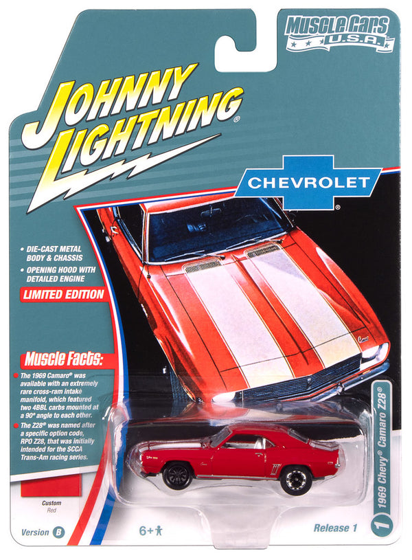 1969 Chevy Camaro Z28 Red Johnny Lightning Muscle Cars USA 1:64 Scale