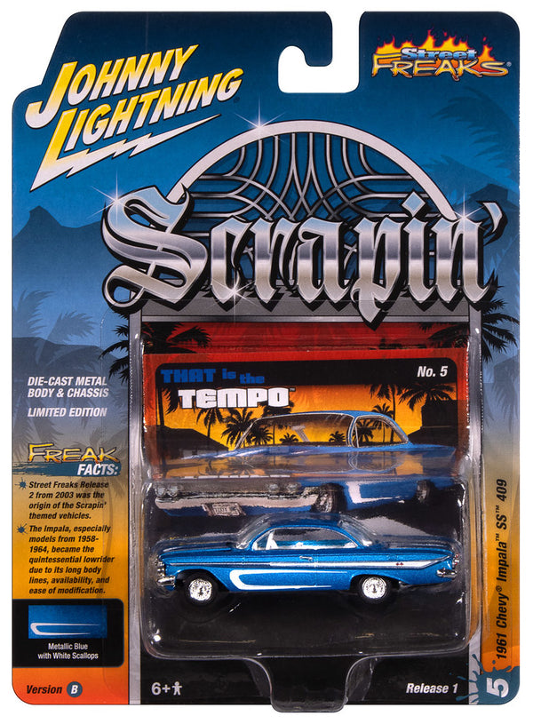 1961 Chevrolet Impala SS 409 Blue Johnny Lightning Street Freaks 1:64 Scale